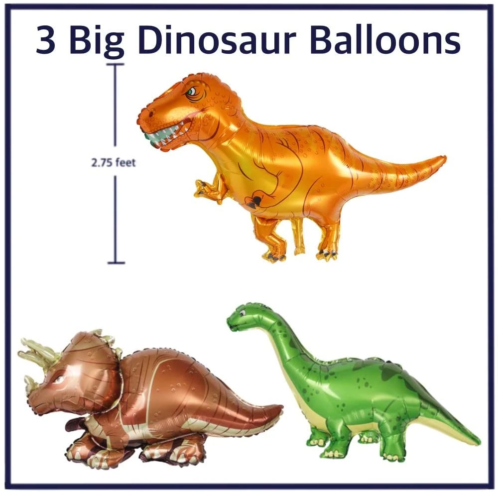 Dinosaur Party Decorations Including Rwar Latex Balloons Dino Masks Dino Banners Cake Toppers Tattoos for Birthday Party