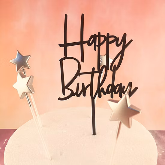 Geburtstagskuchendekoration, Acryl, rechtwinklige Tortenaufsätze